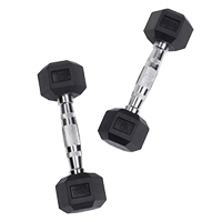 Body Solid 5lb Rubber Hex Dumbbell