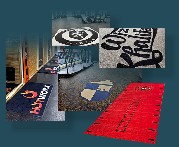 Logo gym flooring