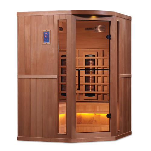 Reserve Edition Full Spectrum Infrared Sauna with Himalayan Salt Bar, 3-Person | Golden Designs