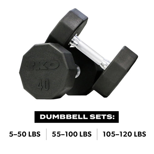 Ten Sided Pro Rubber Dumbbell Set